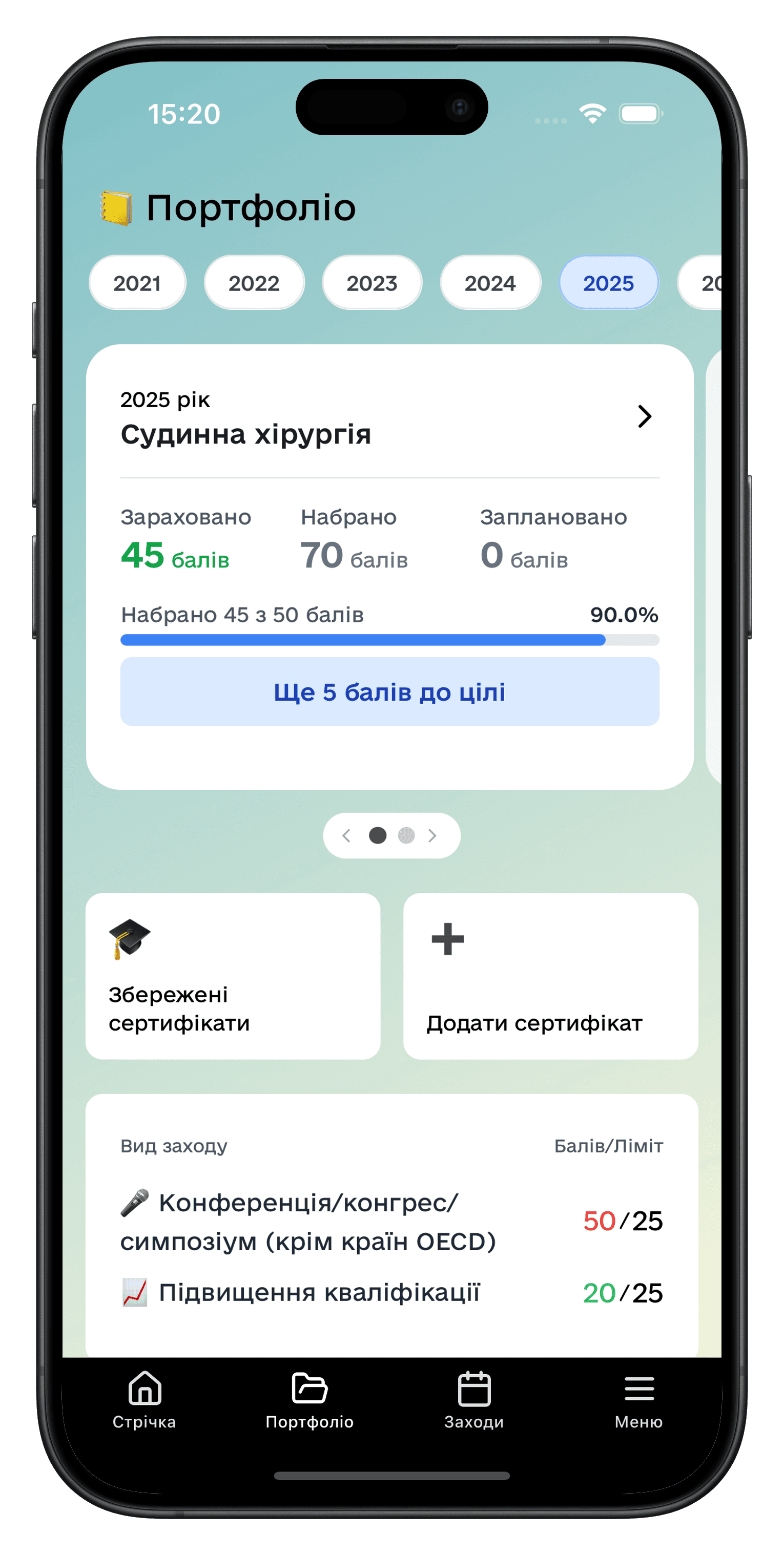 Ведіть освітнє портфоліо за кожною спеціальністю