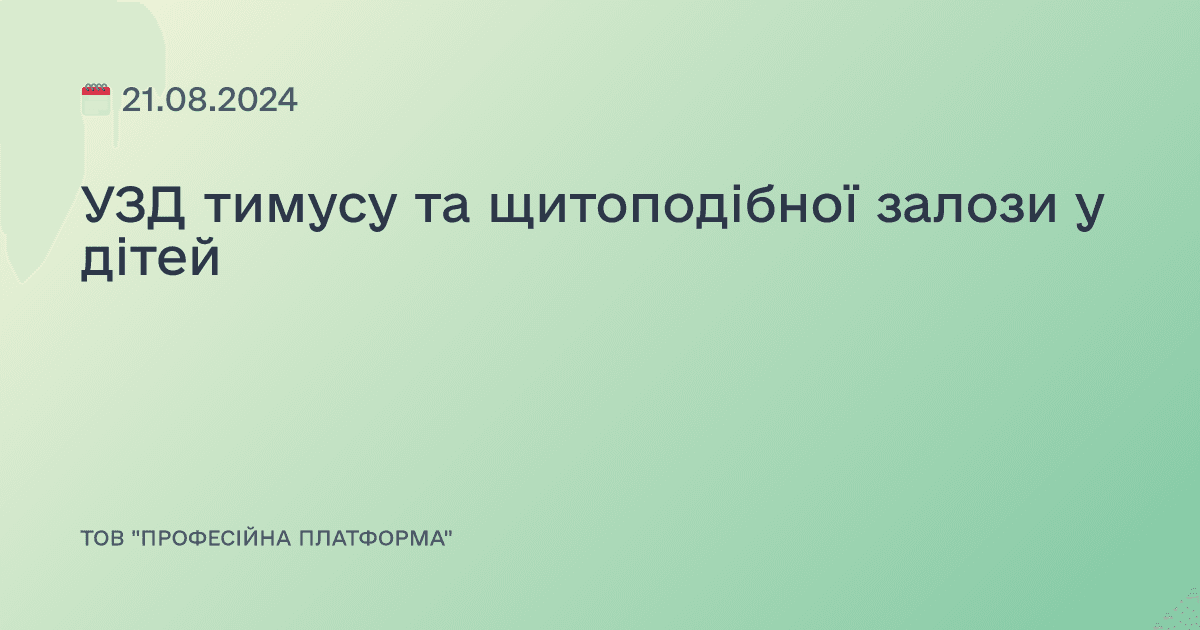 УЗД тимусу та щитоподібної залози у дітей